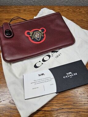 Coach Turnlock Wristlet 21 With Varsity Patches